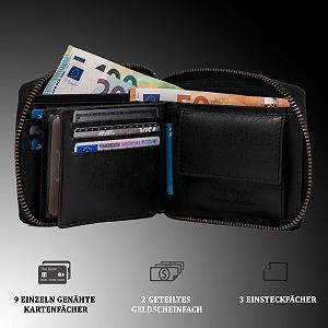 Гаманець MATADOR 6404/A YKK Zip плетений вигляд, чорний, вінтажний synthetic.ua - Фото 1