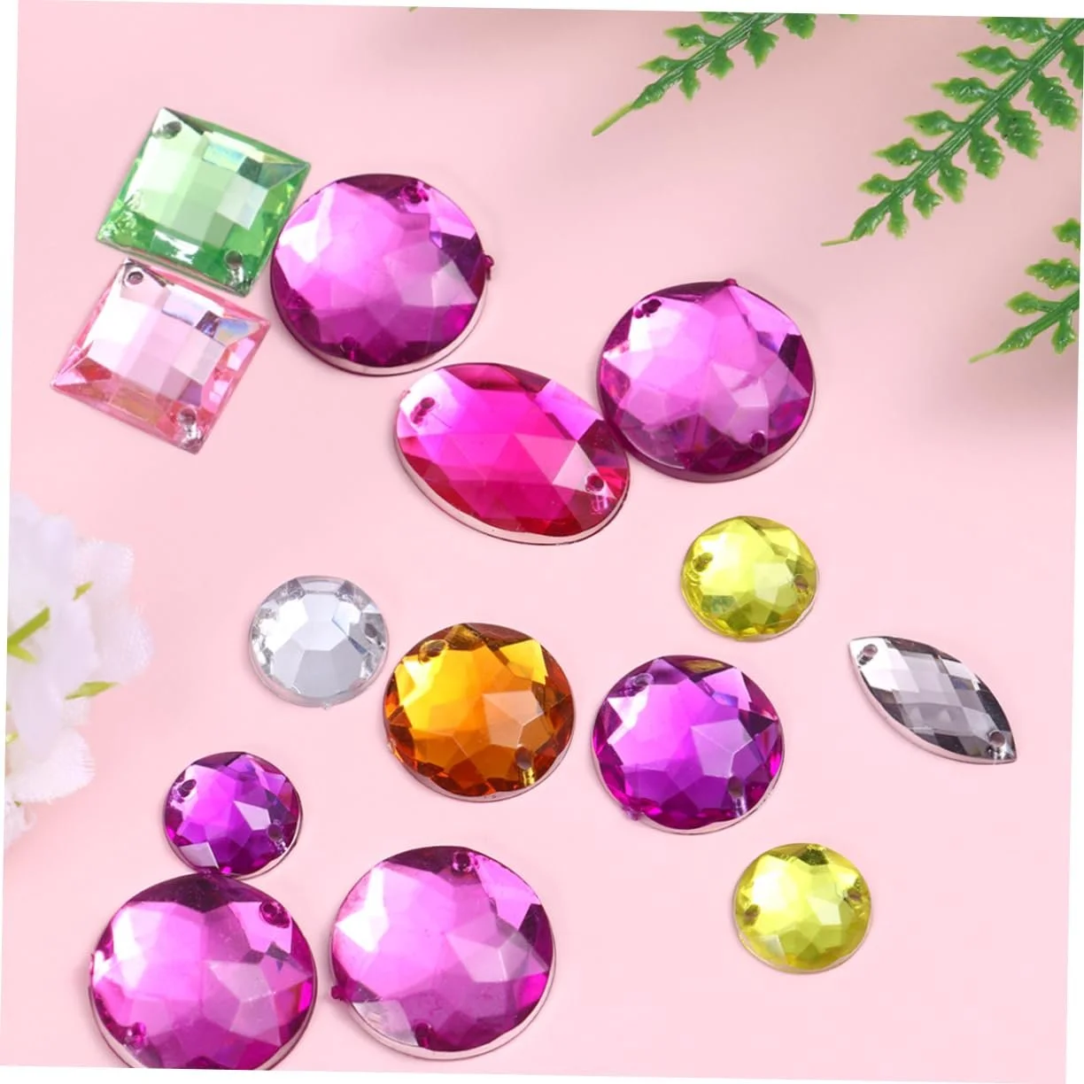 Стразы Квадратные круглые для ногтей, 100 шт, разноцветные, фото №4