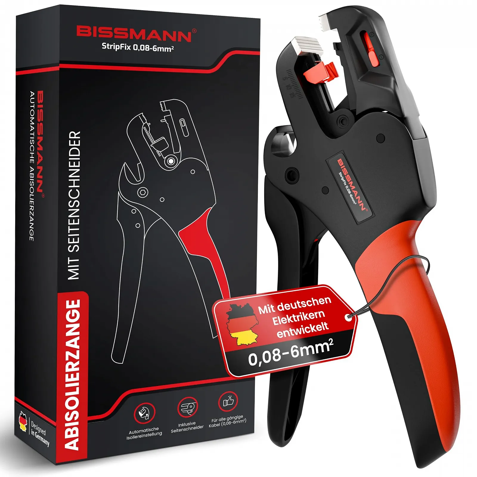 Стриппер автоматический со стальным лезвием и бокорезом 0.08 - 6 мм², фото №1