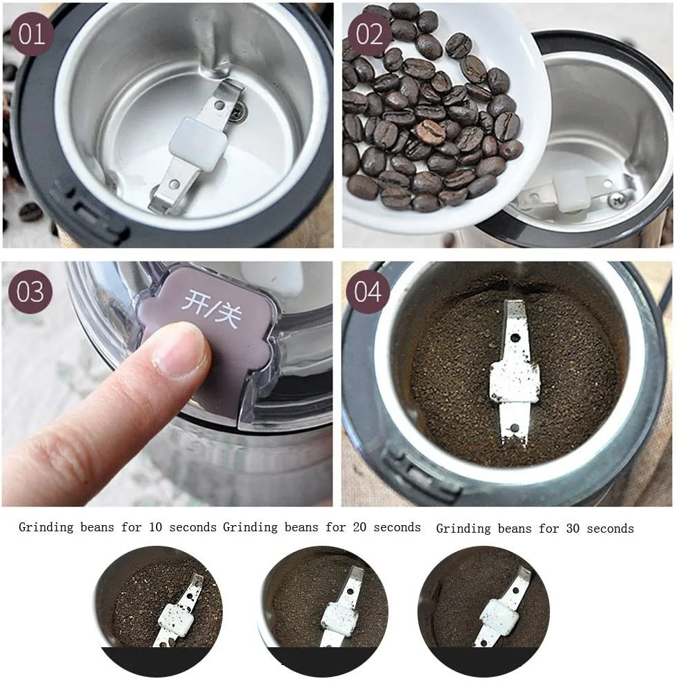 Электрическая кофемолка Зерновая мельница Перечница Домашняя, фото №3