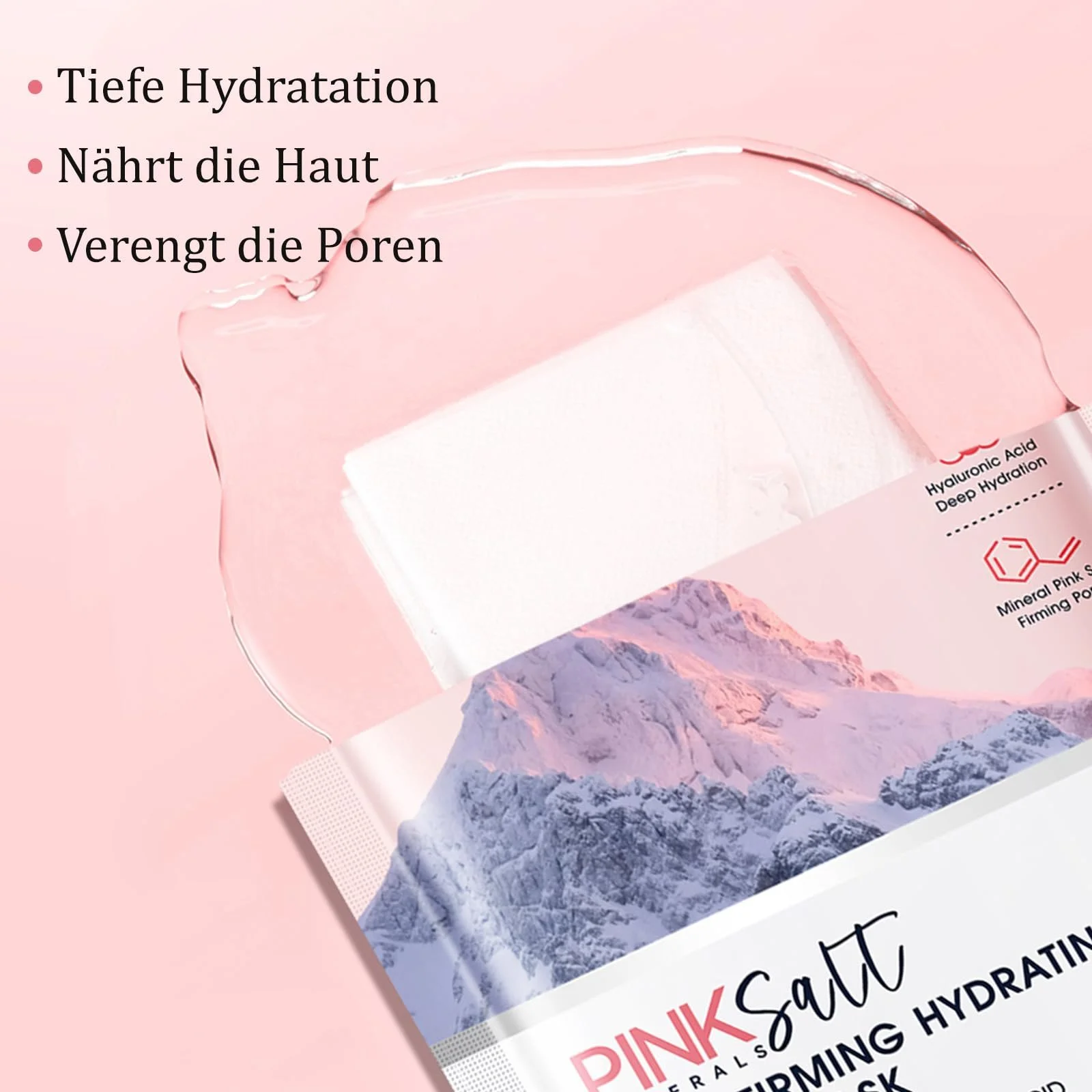 Маска для обличчя Soleneva з рожевою сіллю - 6 штук Зволожуюча маска для обличчя з центеллою та гіалуроновою кислотою, фото №7