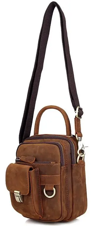 Сумка мужская Vintage 14416 в винтажном стиле Коричневая, фото №7