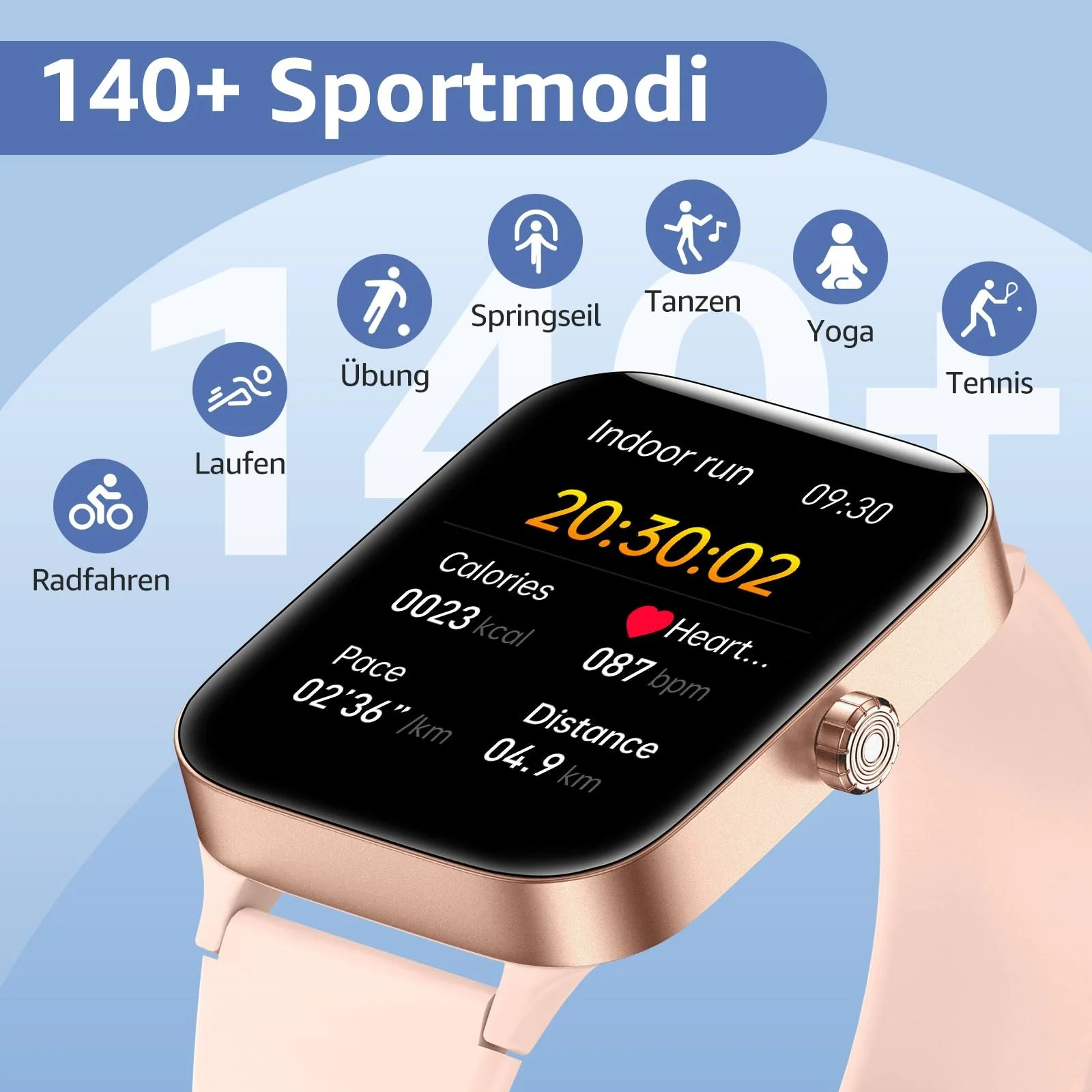 Смартчасы 1.95 Inch Touch Screen Спортивный Водонепроницаемый Монитор сердечного ритма, фото №5