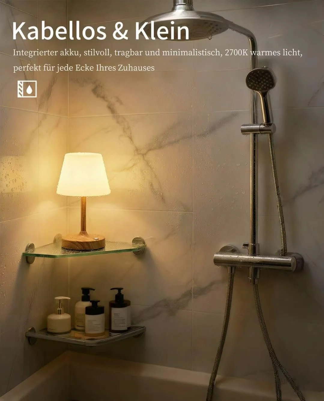 Настільна світлодіодна лампа 4000 mAh Waterproof Rechargeable Touch Dimmer Під дерево, фото №3