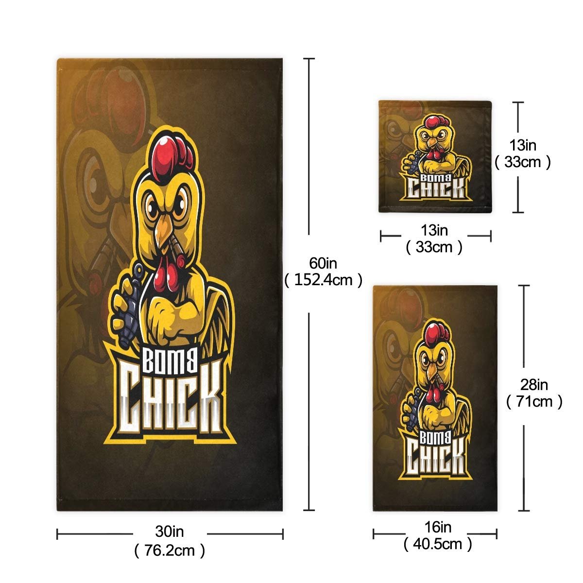 Набір рушників Angry Iron Chick Bomb 3 шт. 100% бавовна, фото №3