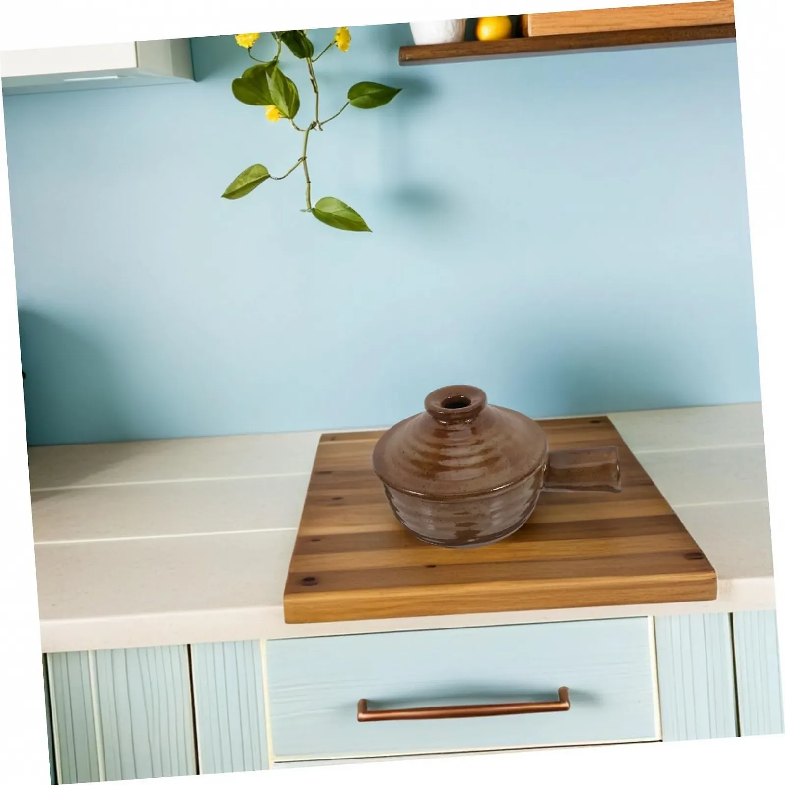 Набор керамических кастрюль 2 шт. в японском стиле с крышками термостойкие для микроволновой печи, фото №6