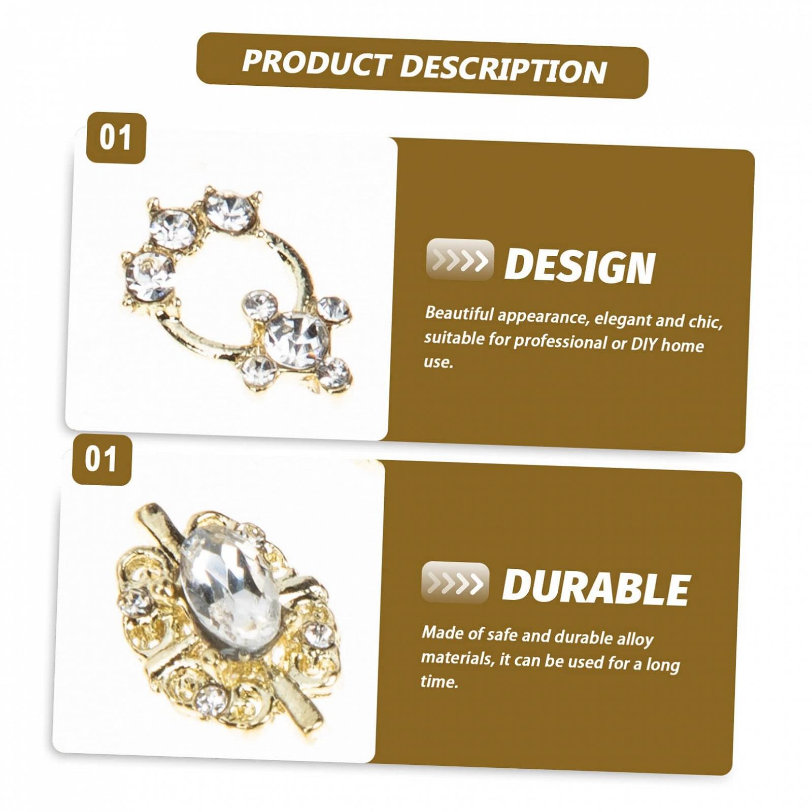 Підвіски для нігтів Baroque 60 шт. Прикраси для нігтів, прикраси для манікюру DIY, фото №9