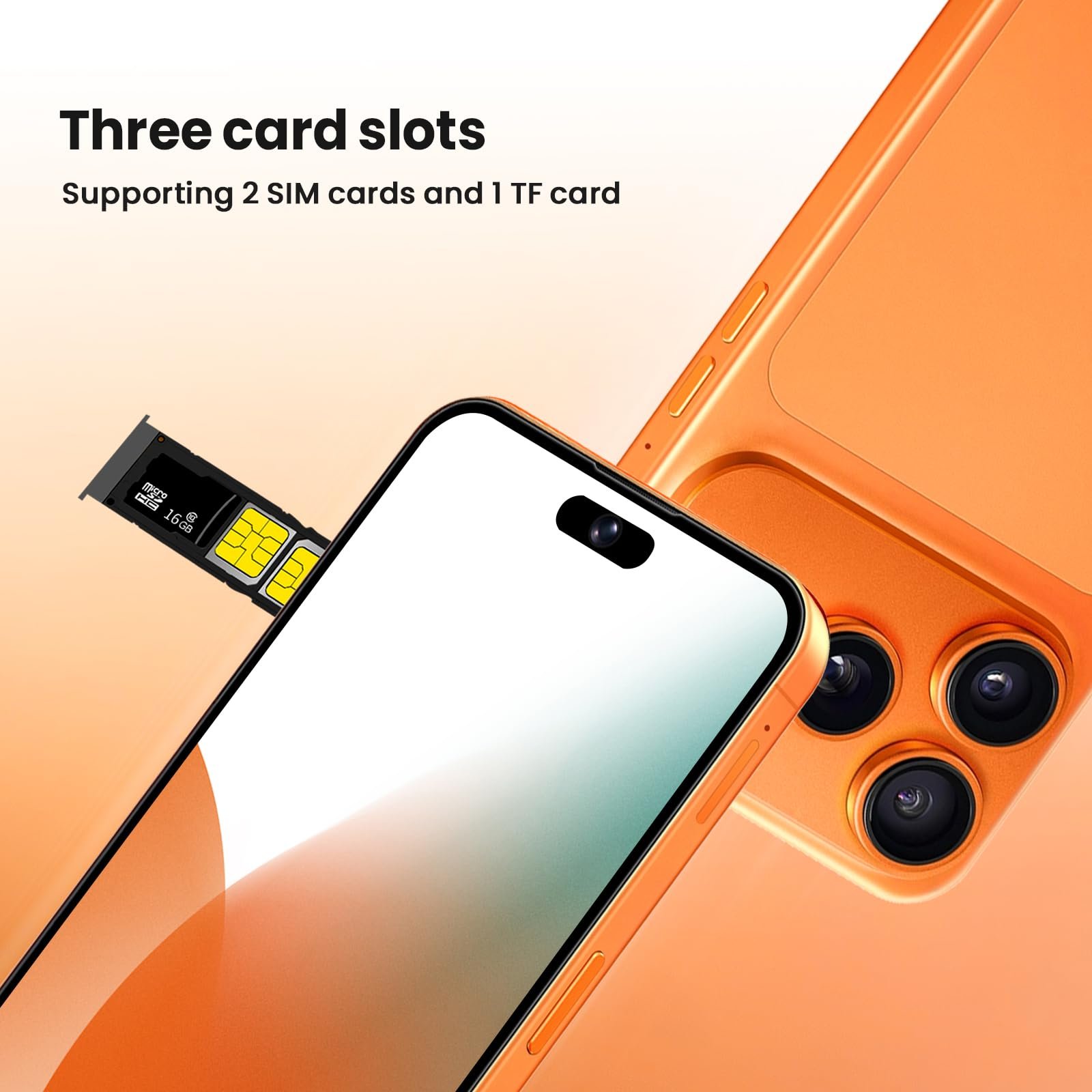 Смартфон 2GB RAM + 16GB ROM 6.3" Dual SIM Orange, фото №6