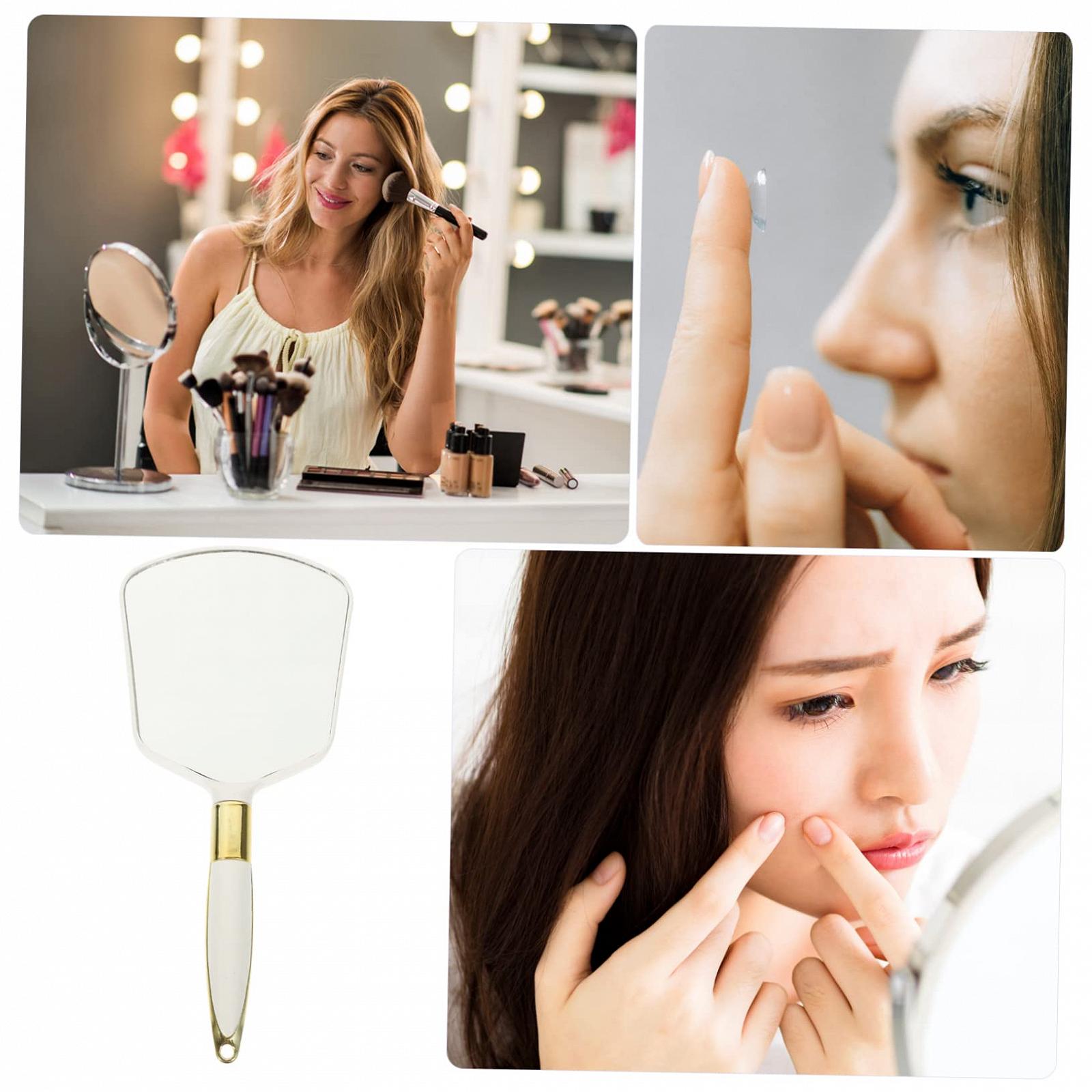 Набір Miss Accessories Єгипетські Пляшки ABS Білі 2 Дзеркала для Макіяжу Скляні Портативні Ручні Косметичні, фото №7