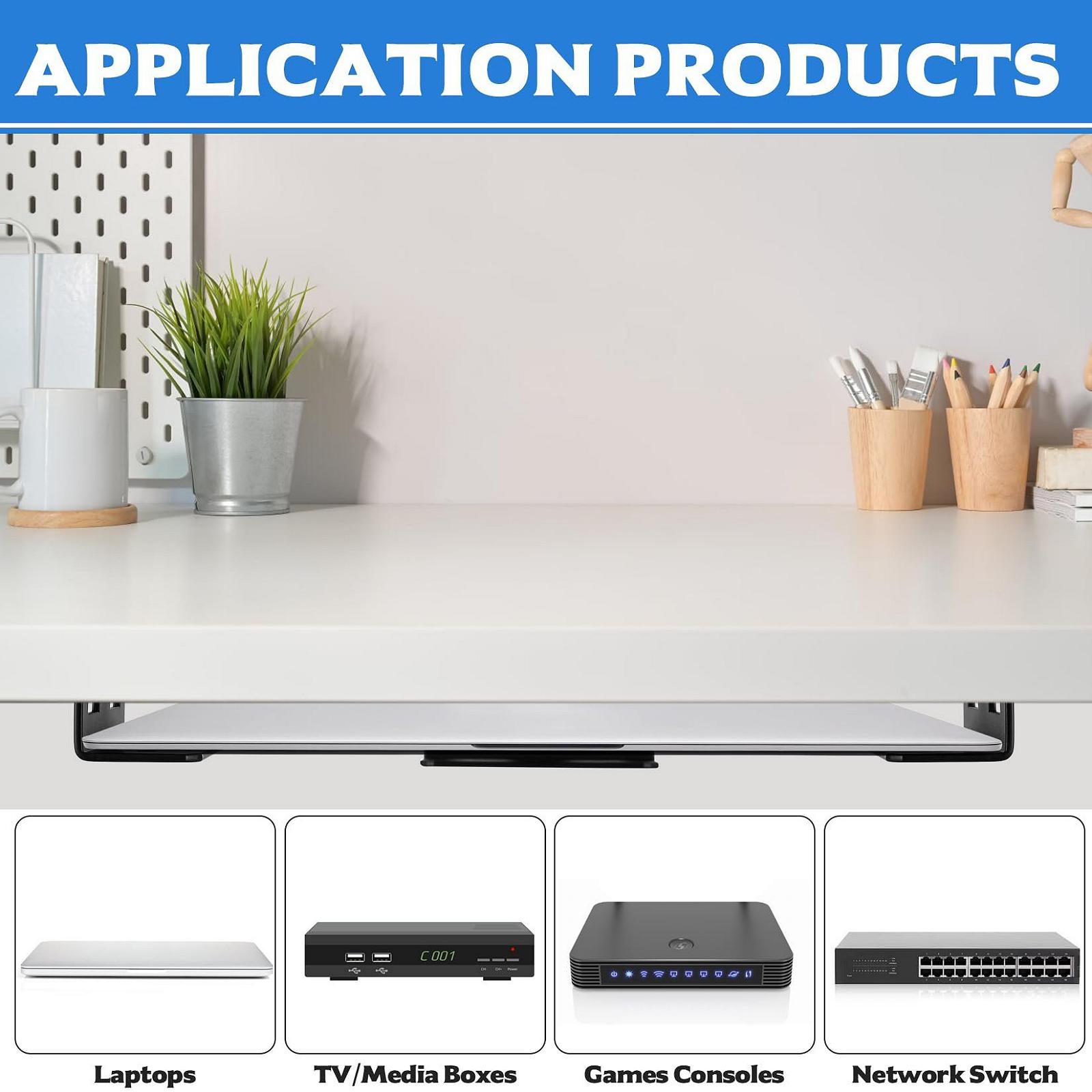 Держатель для ноутбука под стол (3 шт.) Noname до 35 мм, Черный, фото №5