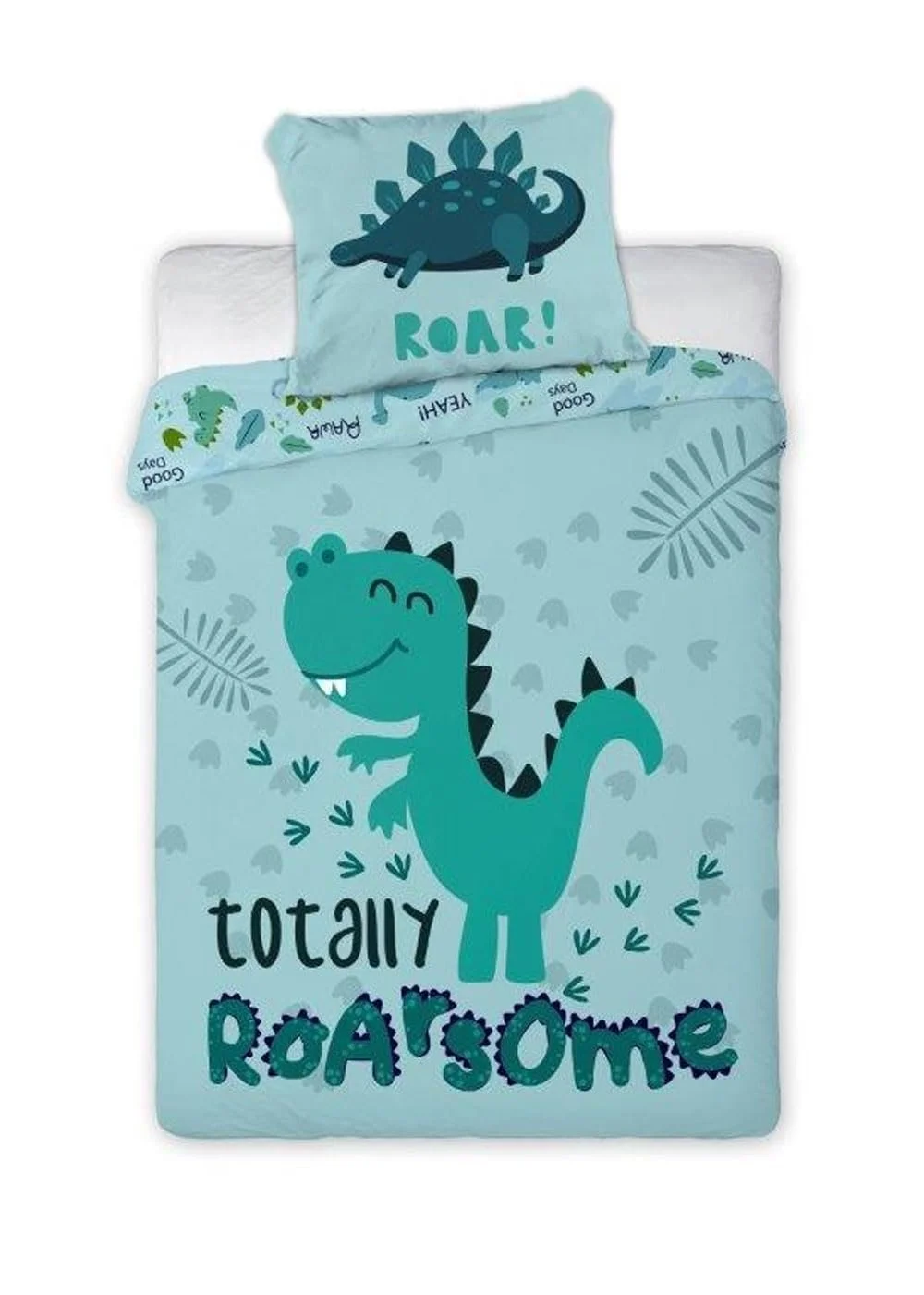 Дитяча постільна білизна texpot Dino, 100 x 135 + 40 x 60 см, з малюнком, 100% бавовна, на блискавці, фото №2