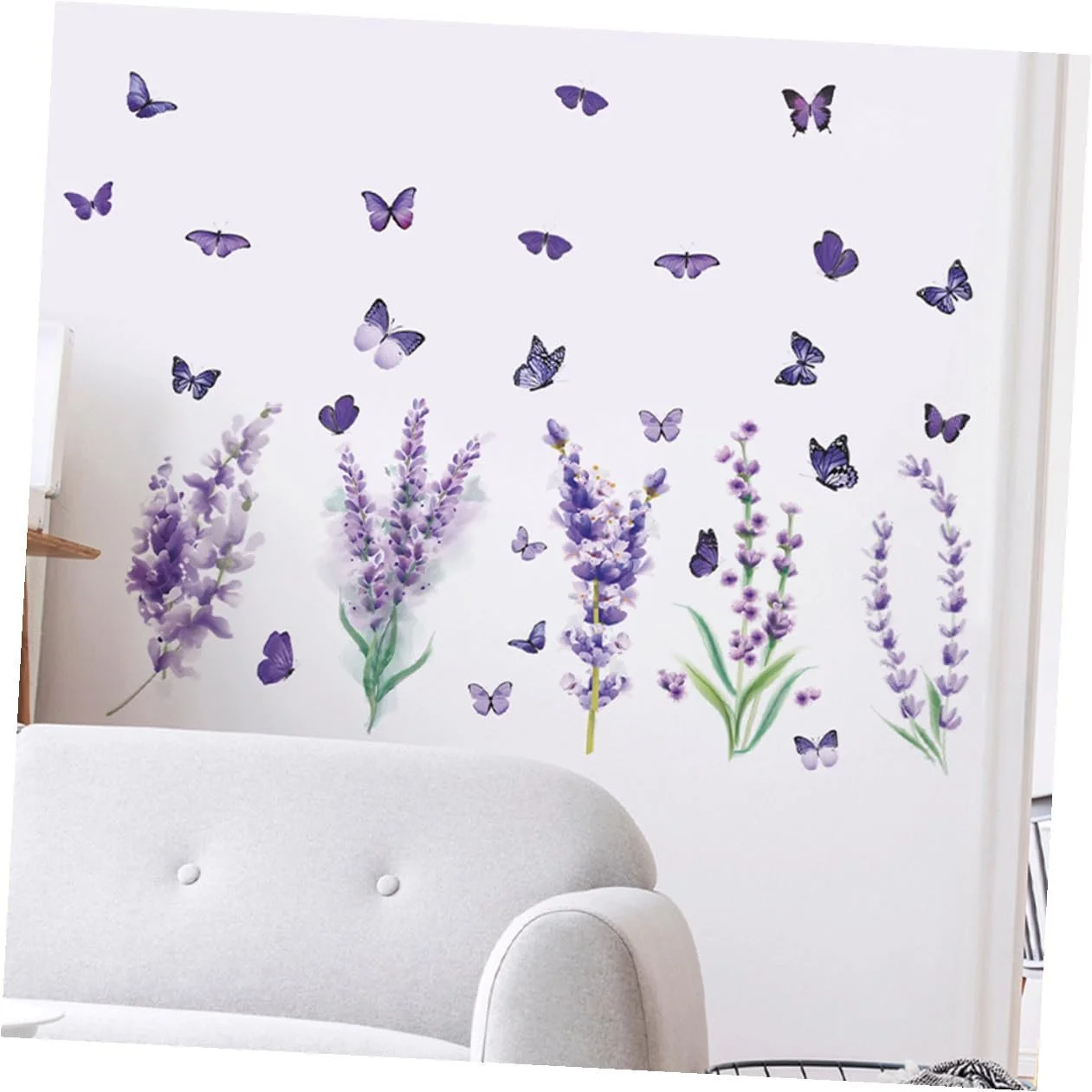 Наклейка на стіну Лаванда Квітковий візерунок Самоклеюча, фото №9