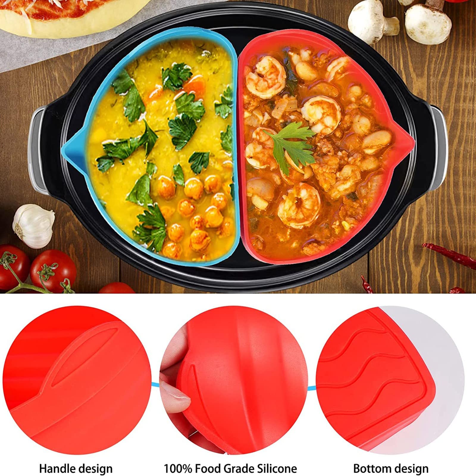 Лайнер Slow Cooker із силікону, безпечний у посудомийній машині, багаторазовий, кухонні аксесуари, термостійкий, харчовий, для сімейної кухні (C), фото №6