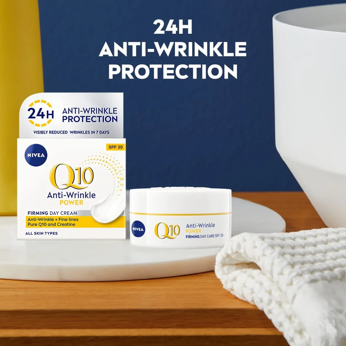 Денний крем NIVEA Q10 Power Anti-Wrinkle + Firming Age Spots SPF30 50 мл, фото №4 Денний крем NIVEA Q10 Power Anti-Wrinkle + Firming Age Spots SPF30 50 мл, фото №4