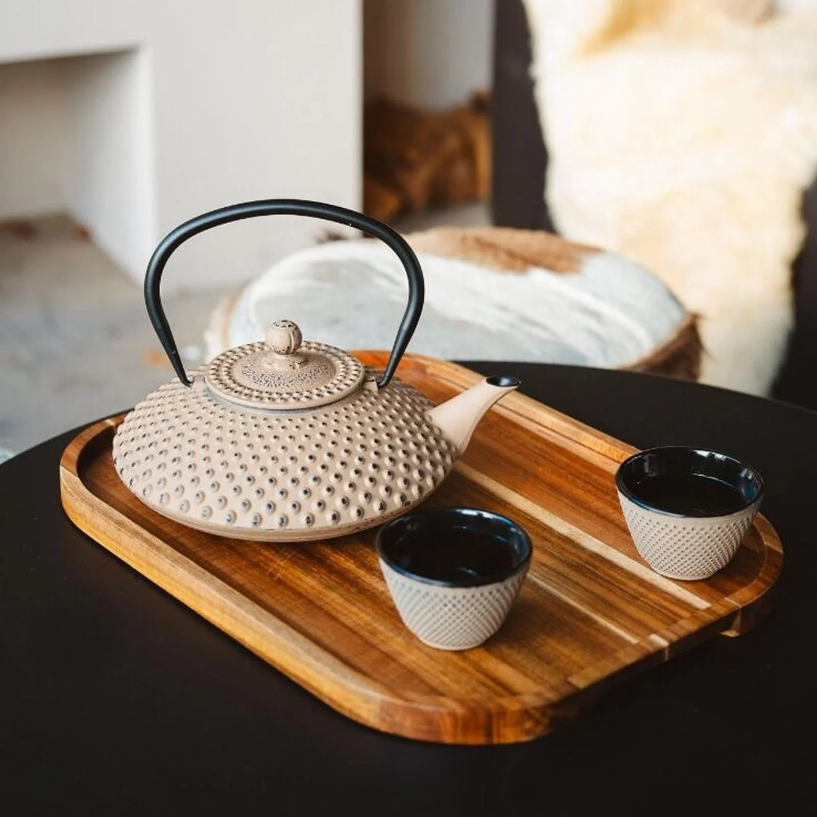 Чайник-заварник Bredemeijer Asia Плоский Чавунний 1.25 літра Пісочний з 6 Чайними Чашками та Чайним Фільтром, фото №7