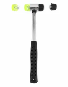 Резиновый молоток QWORK 25 mm с двойной головкой и нескользящей рукояткой synthetic.ua - Фото 1