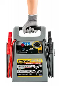Пусковой стартер GYS Gyspack Pro 026155 с зарядным устройством / 600 А - 1750 А / 12 В / Серый synthetic.ua - Фото 1