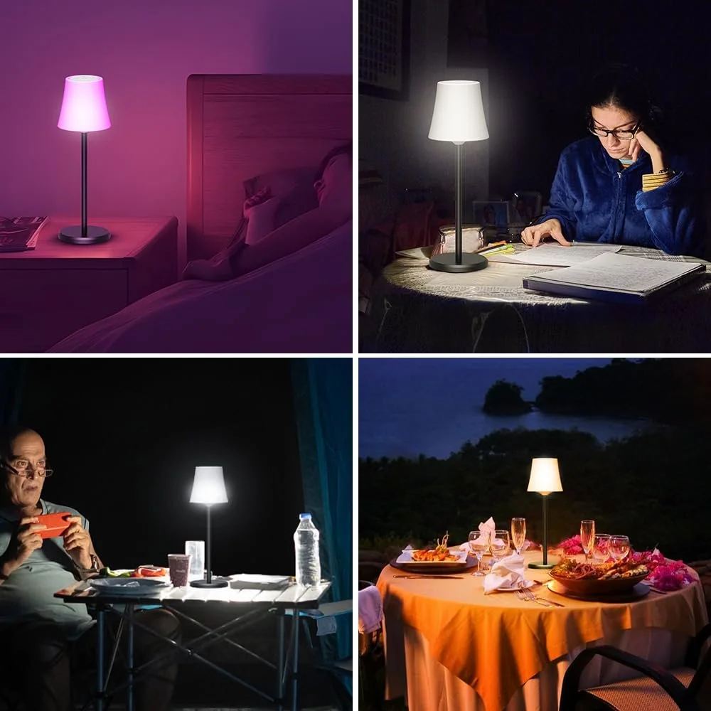 Настільна лампа LED Ainostone бездротова (набір 2 шт.) акумуляторна RGB сенсорна IP54, фото №7