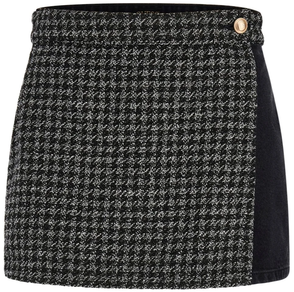 Женская комбинированная мини-юбка GUESS JEANS / Черно-белая / Размер 27, фото №1