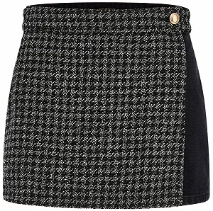 Женская комбинированная мини-юбка GUESS JEANS / Черно-белая / Размер 27 - Фото 1