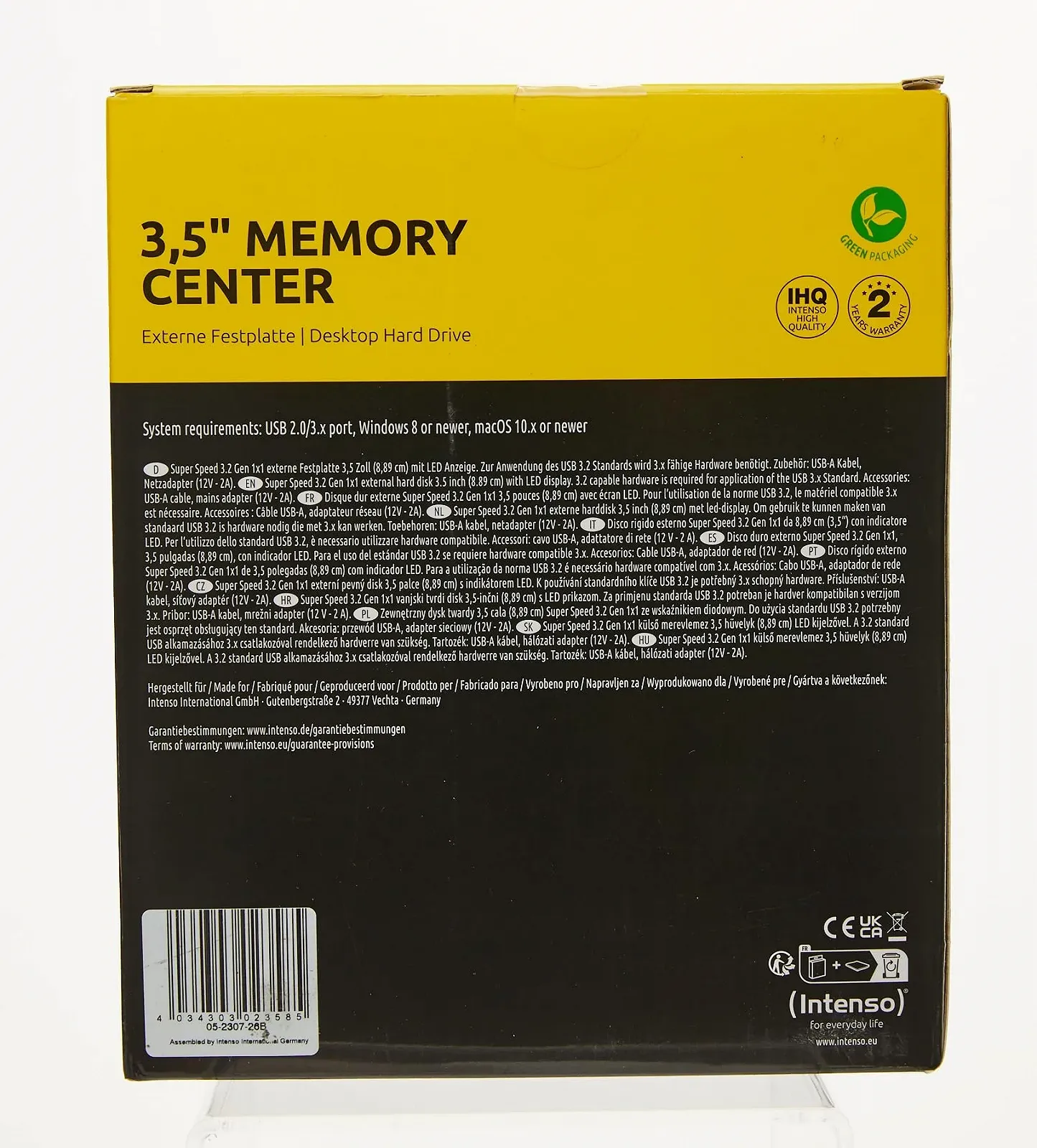 Зовнішній жорсткий диск Intenso Memory Center 3.5" 8 TB Black, фото №5