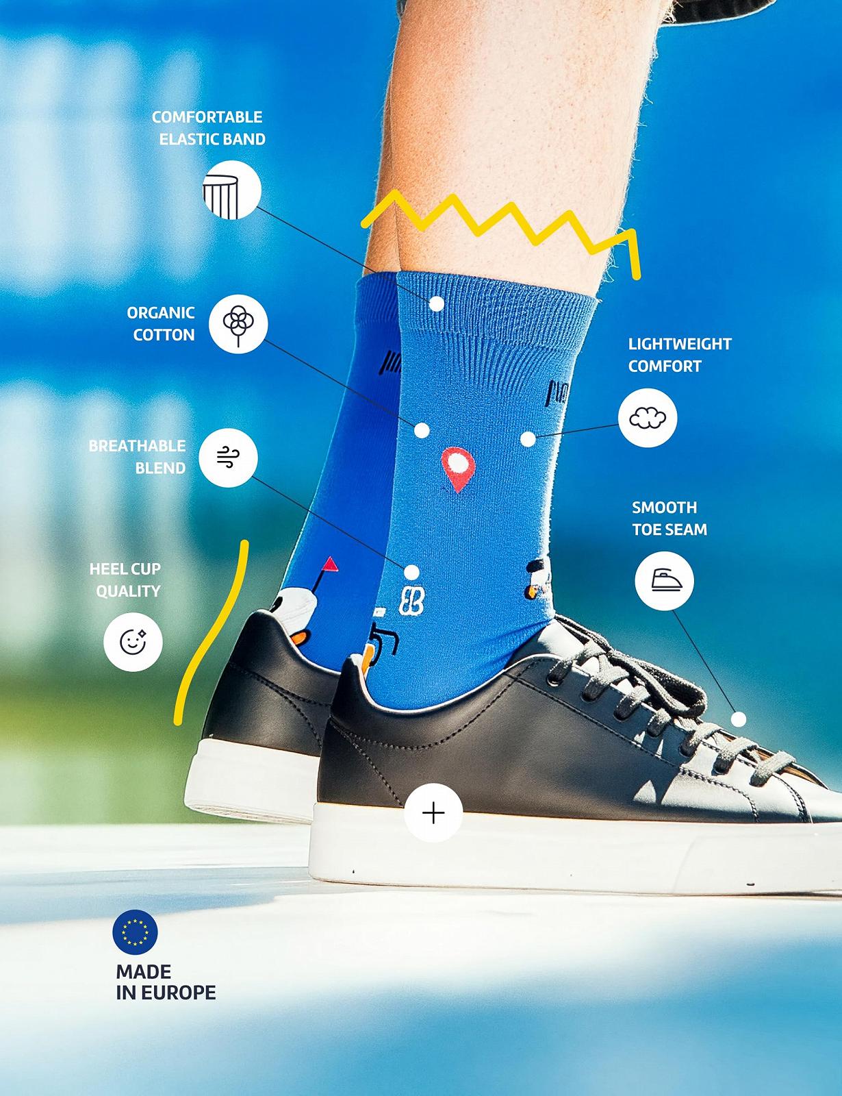 Носки Robots Day Унисекс Цветные из органического хлопка с веселым дизайном, бесшовные кружевные и из дышащей смеси материалов, фото №2