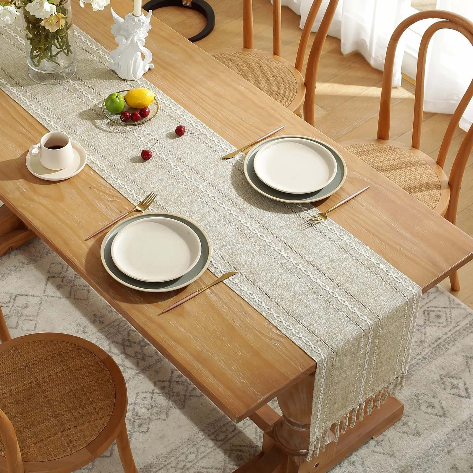 Ранер Wracra Hemstitch Cotton Linen 90 см Мигдально-жовтий, фото №5 Ранер Wracra Hemstitch Cotton Linen 90 см Мигдально-жовтий, фото №5