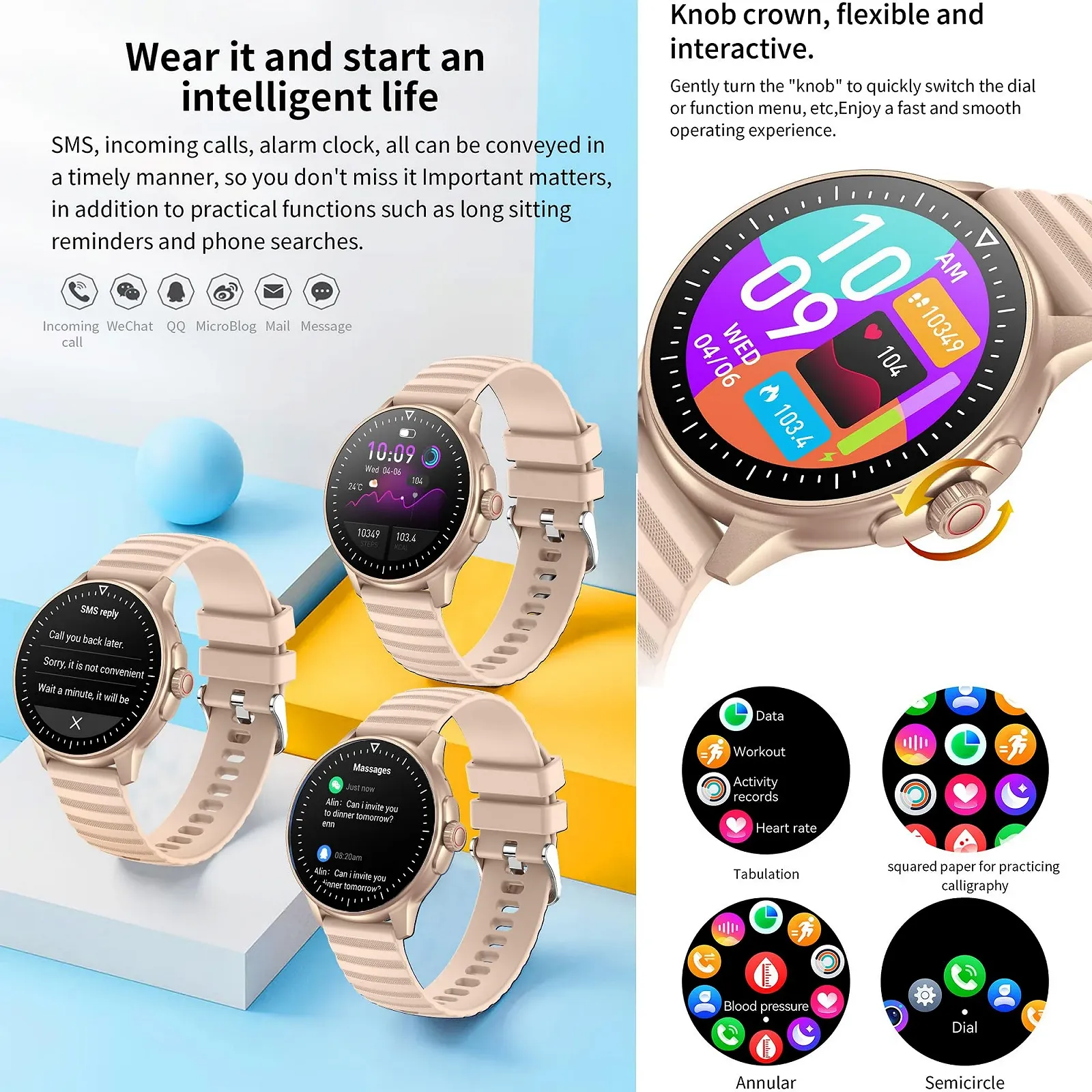 Смартчасы Женский Функция Телефона 1.39 Дюймовый Сенсорный Экран IP68 Водонепроницаемый, фото №6