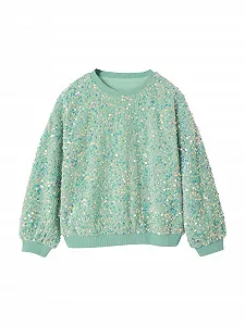 Рубашка Vertbaudet для девочек из бархата с пайетками - Фото 1