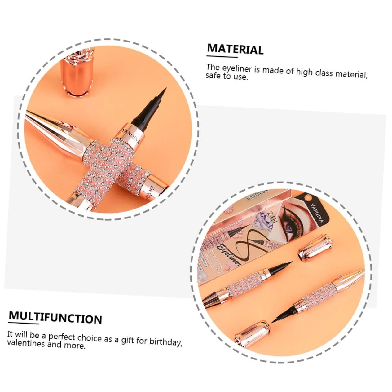 Фломастер Healvian 2 Stück Flüssiger Eyeliner Schöner Eyeliner для макияжа девушек, фото №2