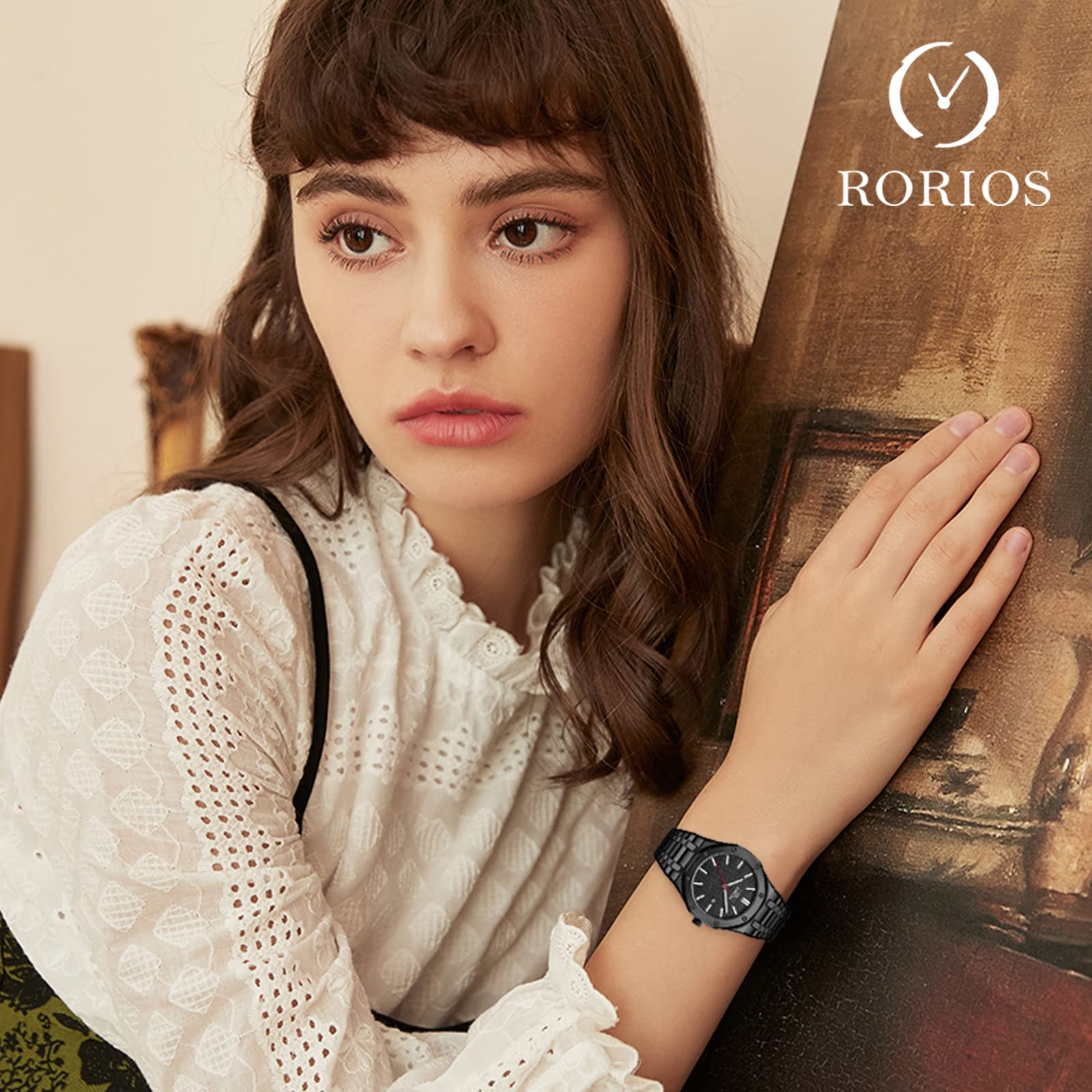 Годинник rorios Luminous Аналоговий Кварцовий з Ремінцем з Нержавіючої Сталі Мінімалістичний Унісекс Годинник, фото №2