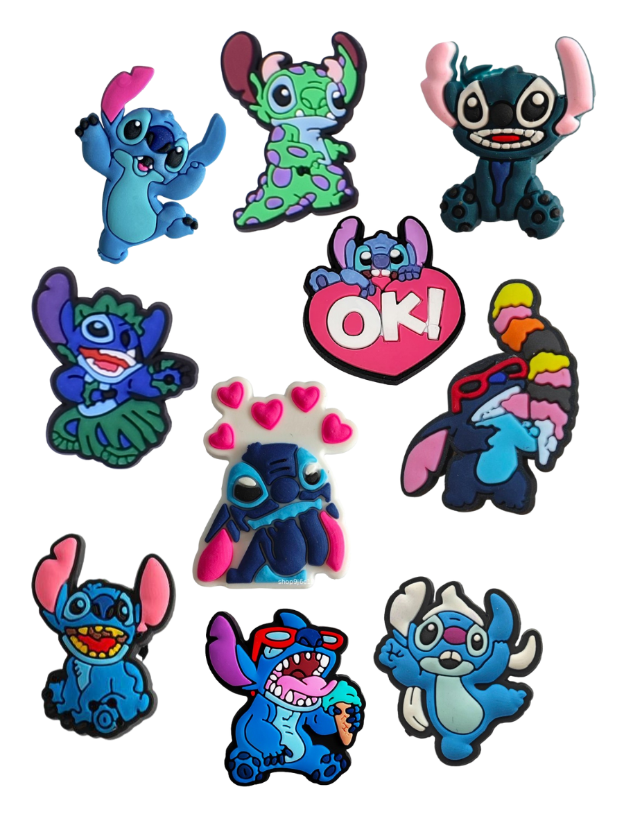 Джибітси Стіч 3D Ліло і стіч Lilo & Stitch 10 шт аксесуари для взуття крокс прикраса Dz_168_6, фото №1