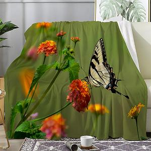 Покривало loyaltyer М'яка 150x200 Schmetterling207, Квіти Пухнаста Зелена - Фото 1