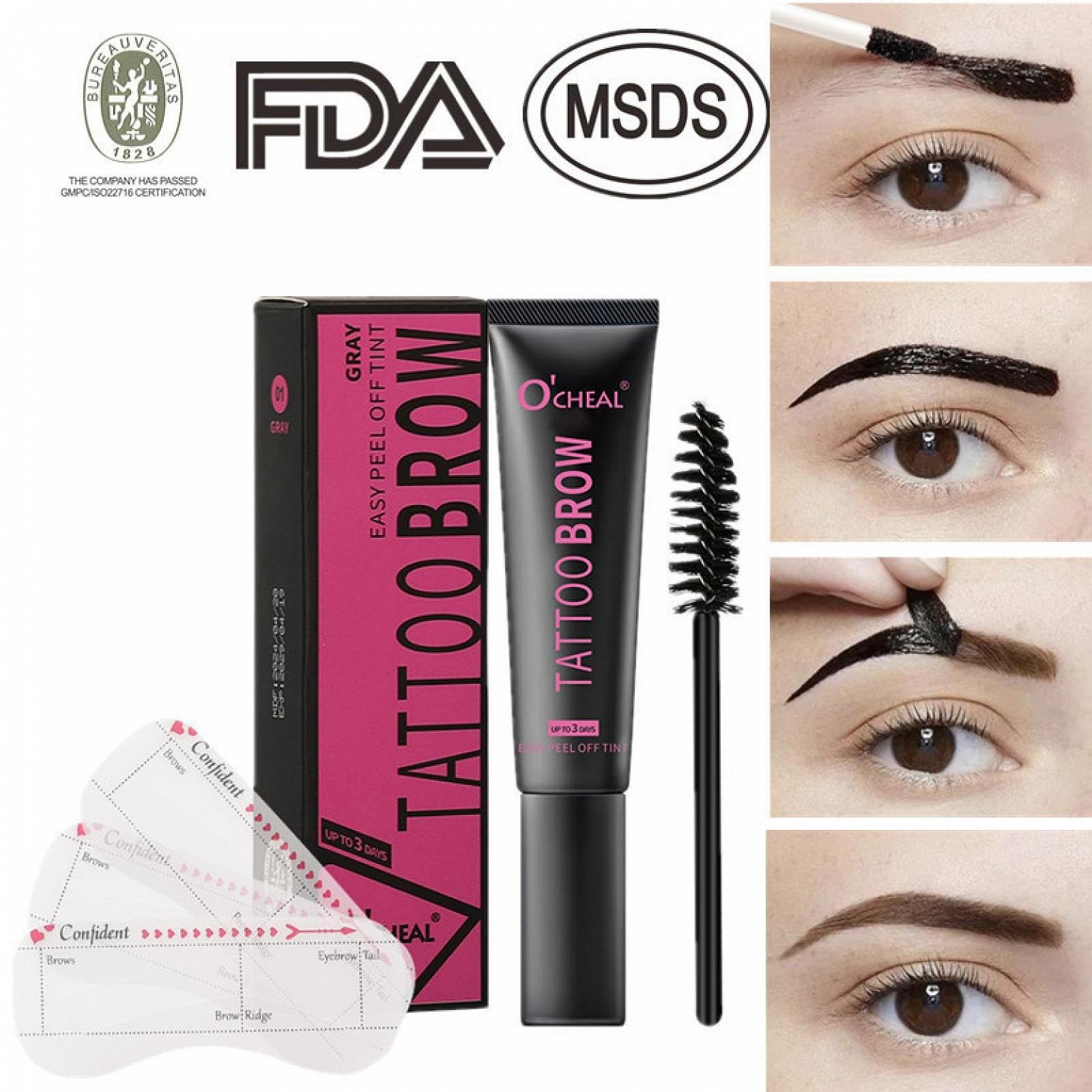 Гель для брів Peel Off з трафаретами набір, фото №4