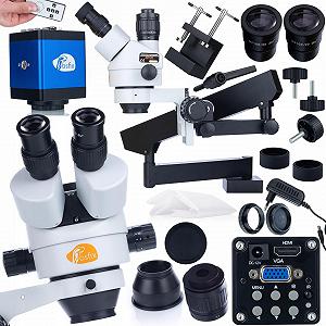 Стереомикроскоп Rosfix Neptune Pro MSNP-T-WDMS1 Тринокулярный с консолью и камерой 2MP HDMI/VGA, Zoom 7-45x, симультанный - Фото 1