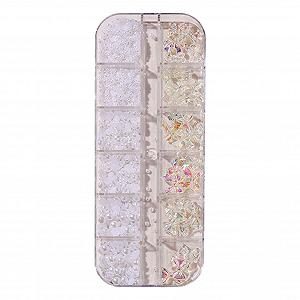 Стрази для нігтів Форма Чисто Біла Перлина Різні Розміри - Фото 1