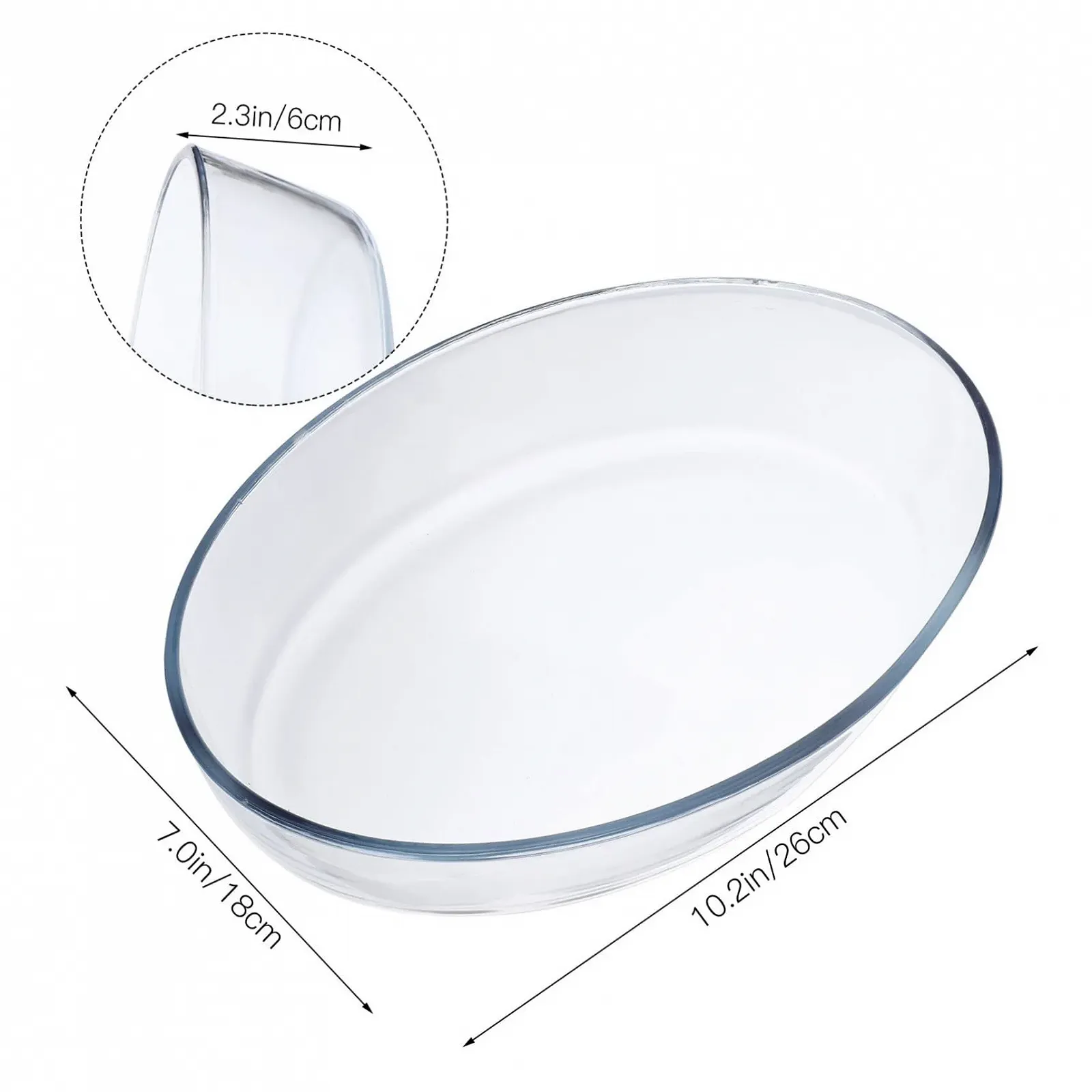 Форма для запікання Luxshiny скляна велика овальна термостійка антипригарна, фото №2