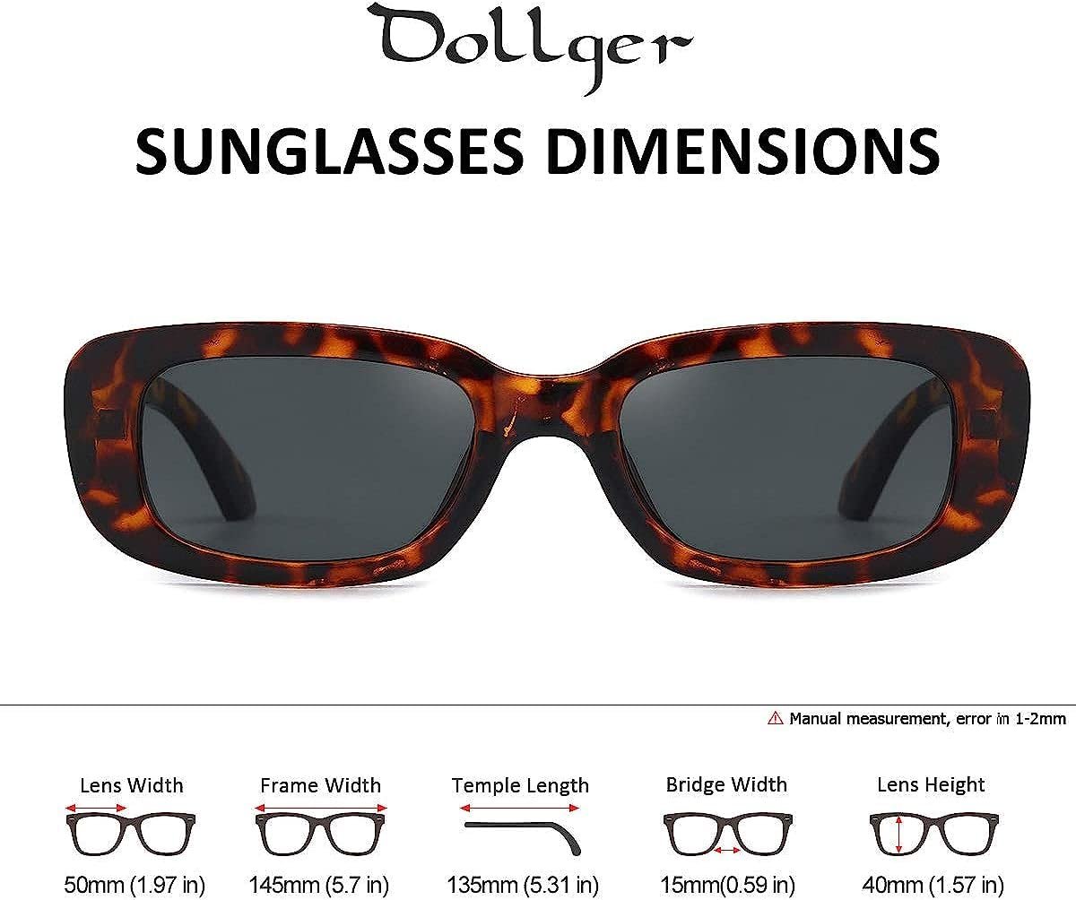 Сонцезахисні окуляри Прямокутні Dollger для жінок Ретро Модні UV 400 Захист, фото №5