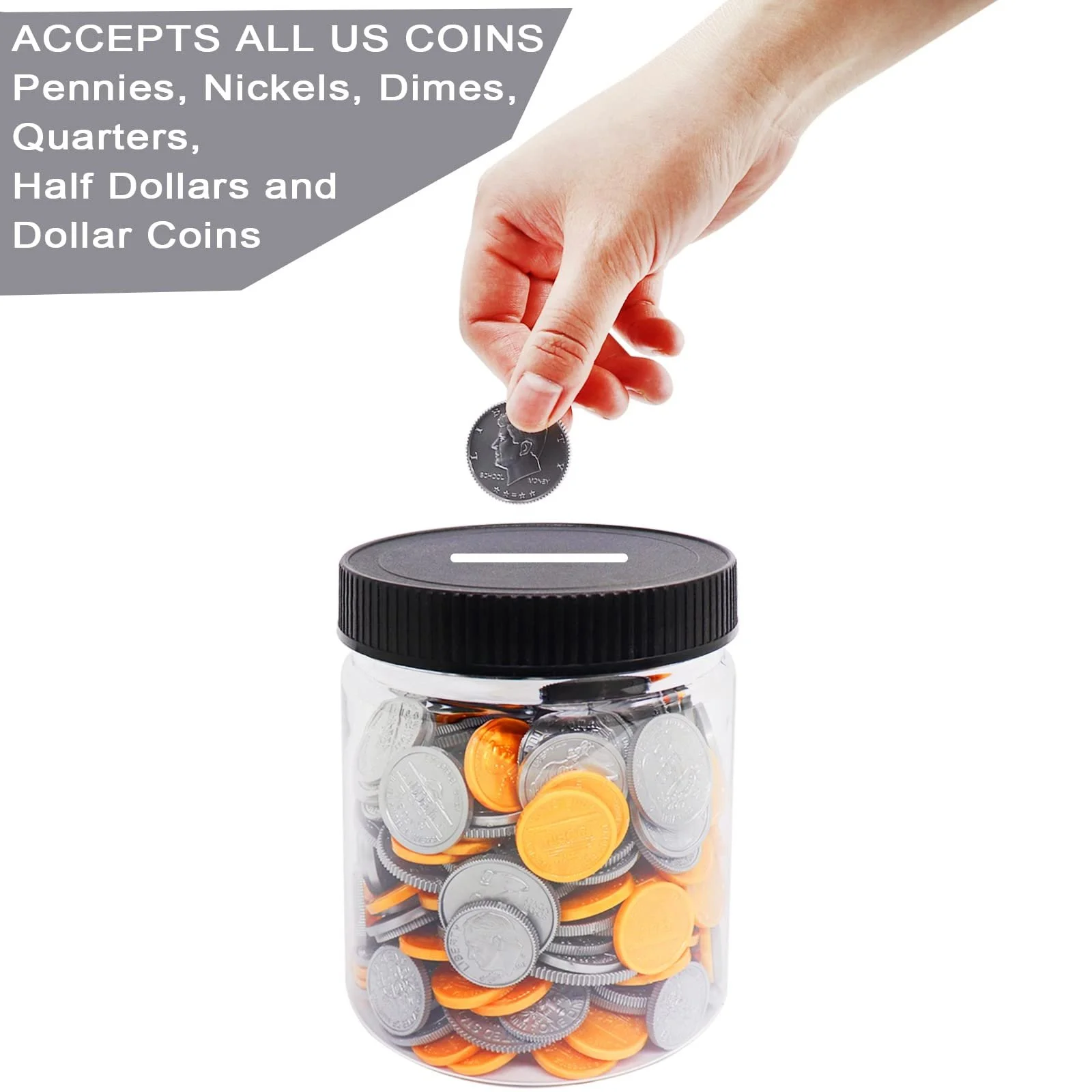 Скарбничка Набір 4 шт Маленька Прозора Пластик, фото №3