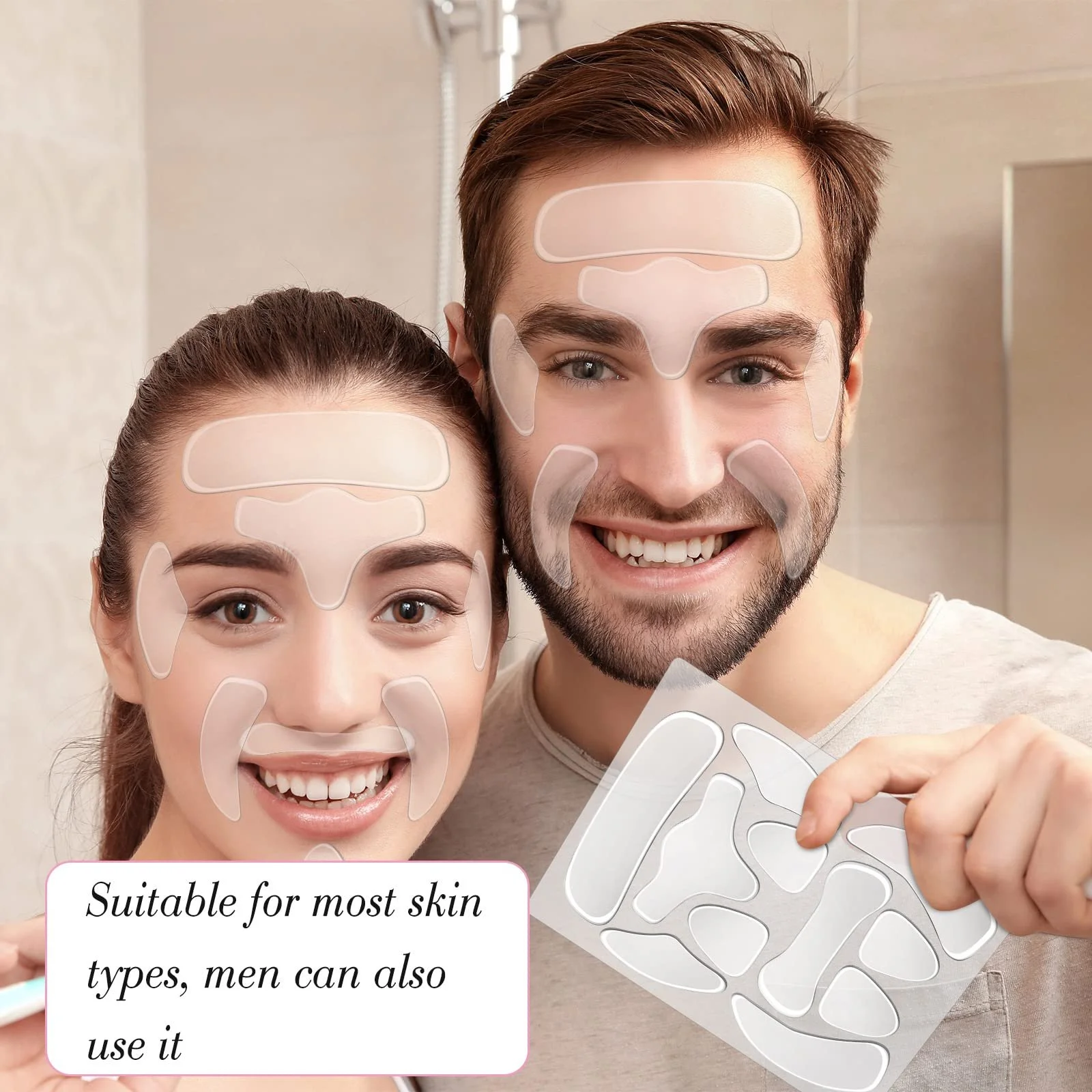 Набор патчей от морщин на лбу 11 шт Прозрачные силиконовые патчи для лица для женщин и девушек, фото №7