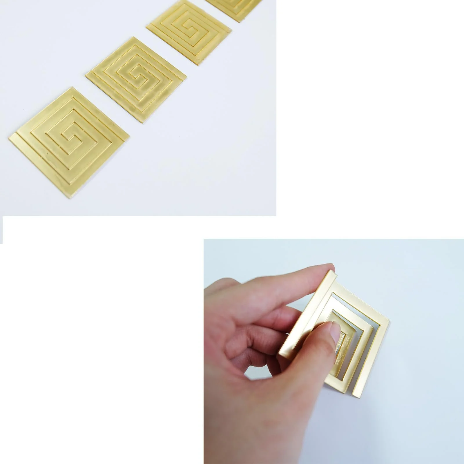 Набір наклейок на стіну 60 шт. Mirror Stickers Gold Living Room Bedroom Kitchen, фото №3