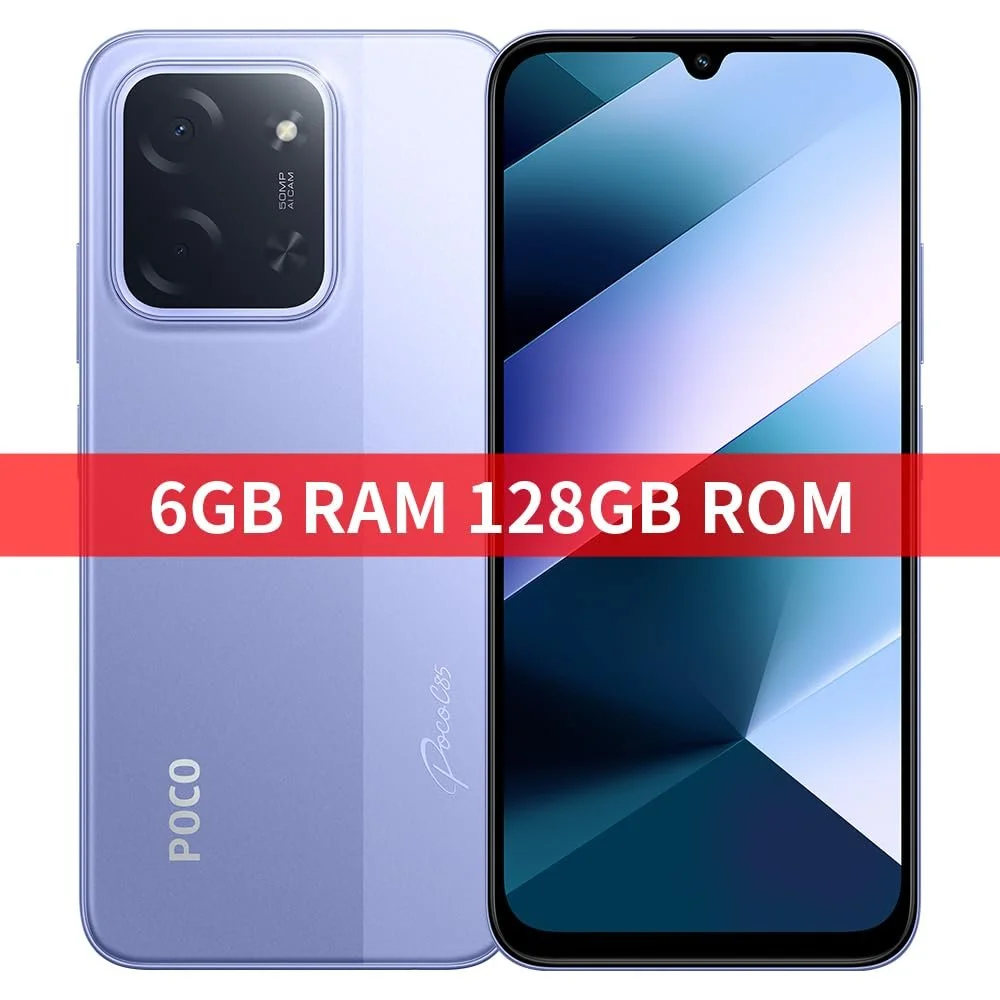 Смартфон XIAOMI POCO C85 4G 6GB + 128GB 6.9" Dual Camera IA 50MP Android 15 MediaTek Helio G81-Ultra Fast Charge 33W LCD 120Hz із зарядним пристроєм (без підтримки NFC) Purple, фото №3