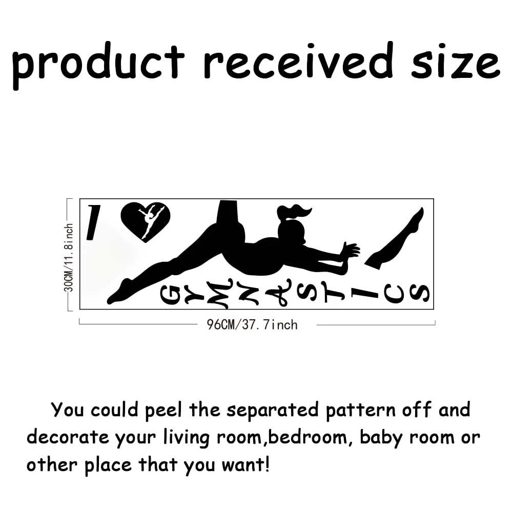 Настінна наклейка SUPERDANT Gymnastics Вінілова Водонепроникна Чорний, фото №2