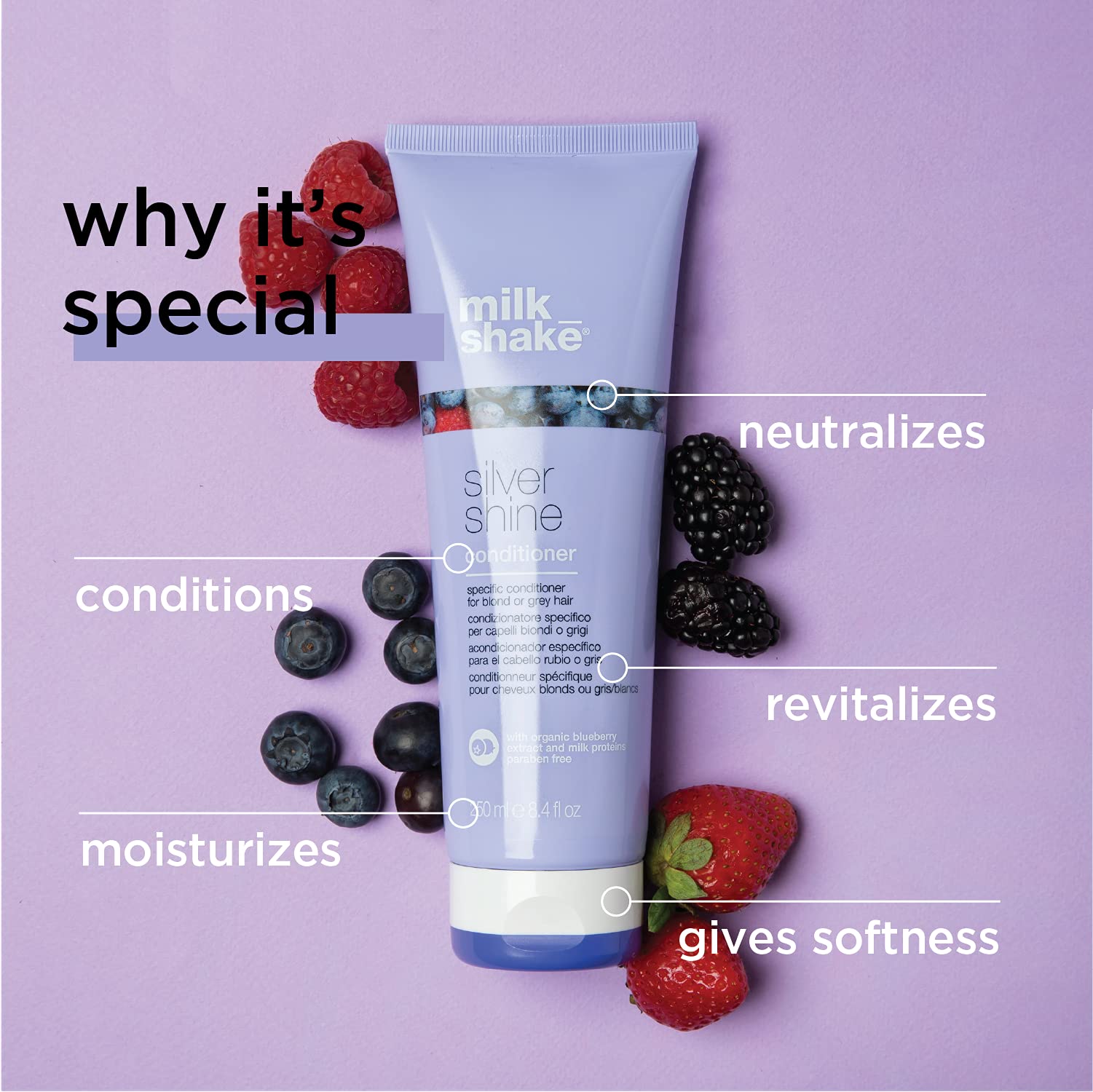 Кондиционер Milkshake Silver Shine 1000мл, фото №4