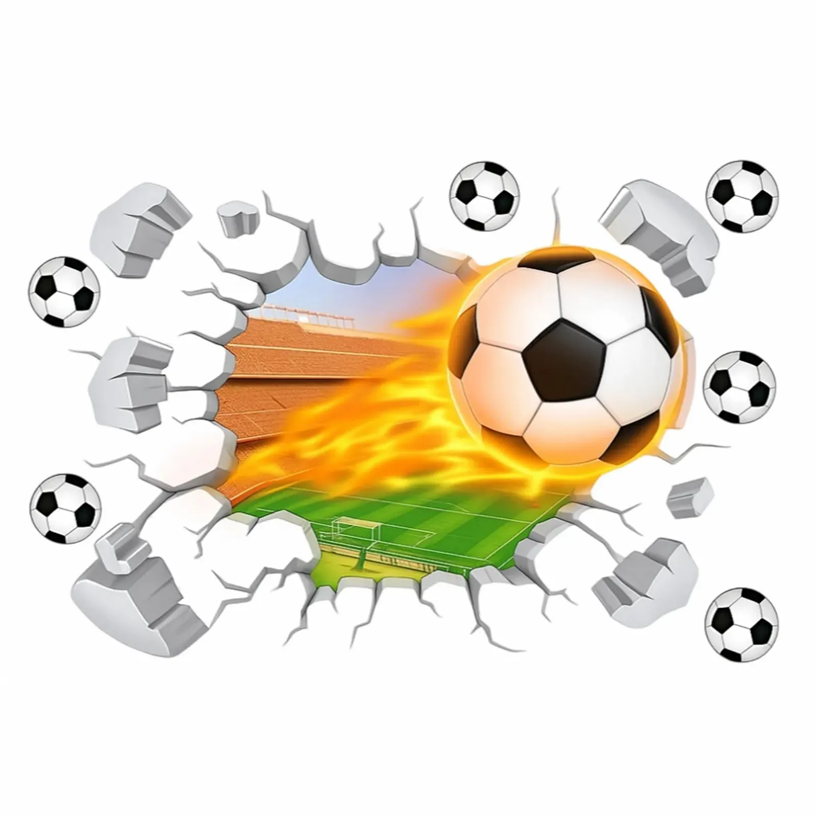 Наклейка на стіну 3D Футбольний м'яч 60 x 40 см, фото №7