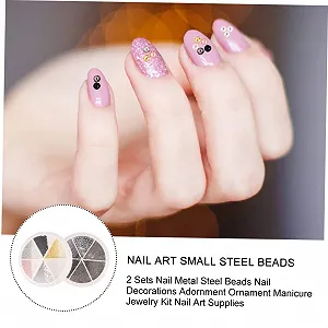 Металеві намистини Healeved набір прикрас для манікюру synthetic.ua - Фото 1