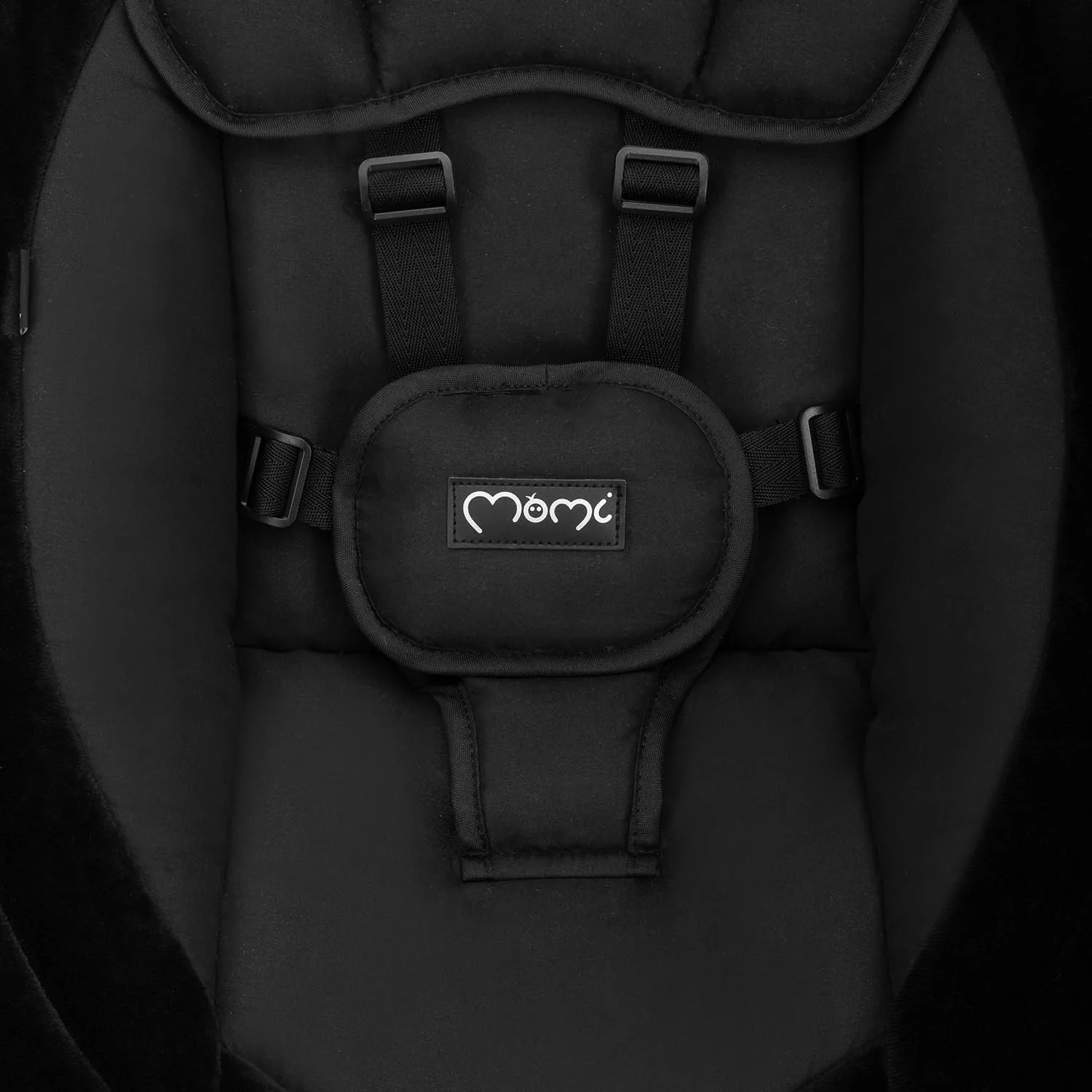 Детские качели MoMi KENANI Onyx для детей до 9 кг со светодиодным дисплеем пультом дистанционного управления и Bluetooth для смартфона подключением к батарее или питанию Черный, фото №6