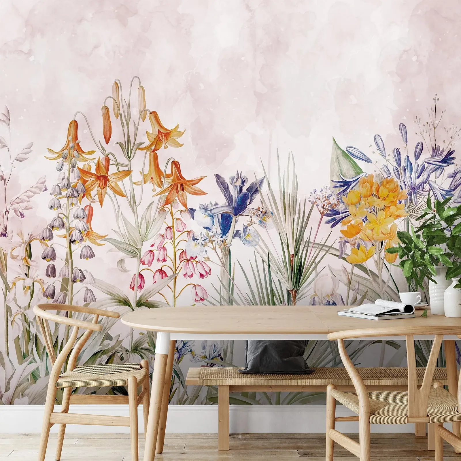 Фотообои Novart N9131011a Цветочная поляна 352 x 250 см Розовые, фото №6