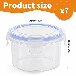 Набір контейнерів для зберігання продуктів 7 шт. 300 ml герметичні круглі Прозорі synthetic.ua - Фото 1