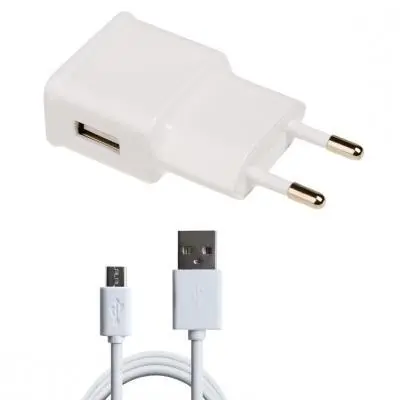 Зарядное устройство Grand-X 1*USB, 1A White cable USB Micro Cu 2.1А, 1m (CH-765UMW), фото №1